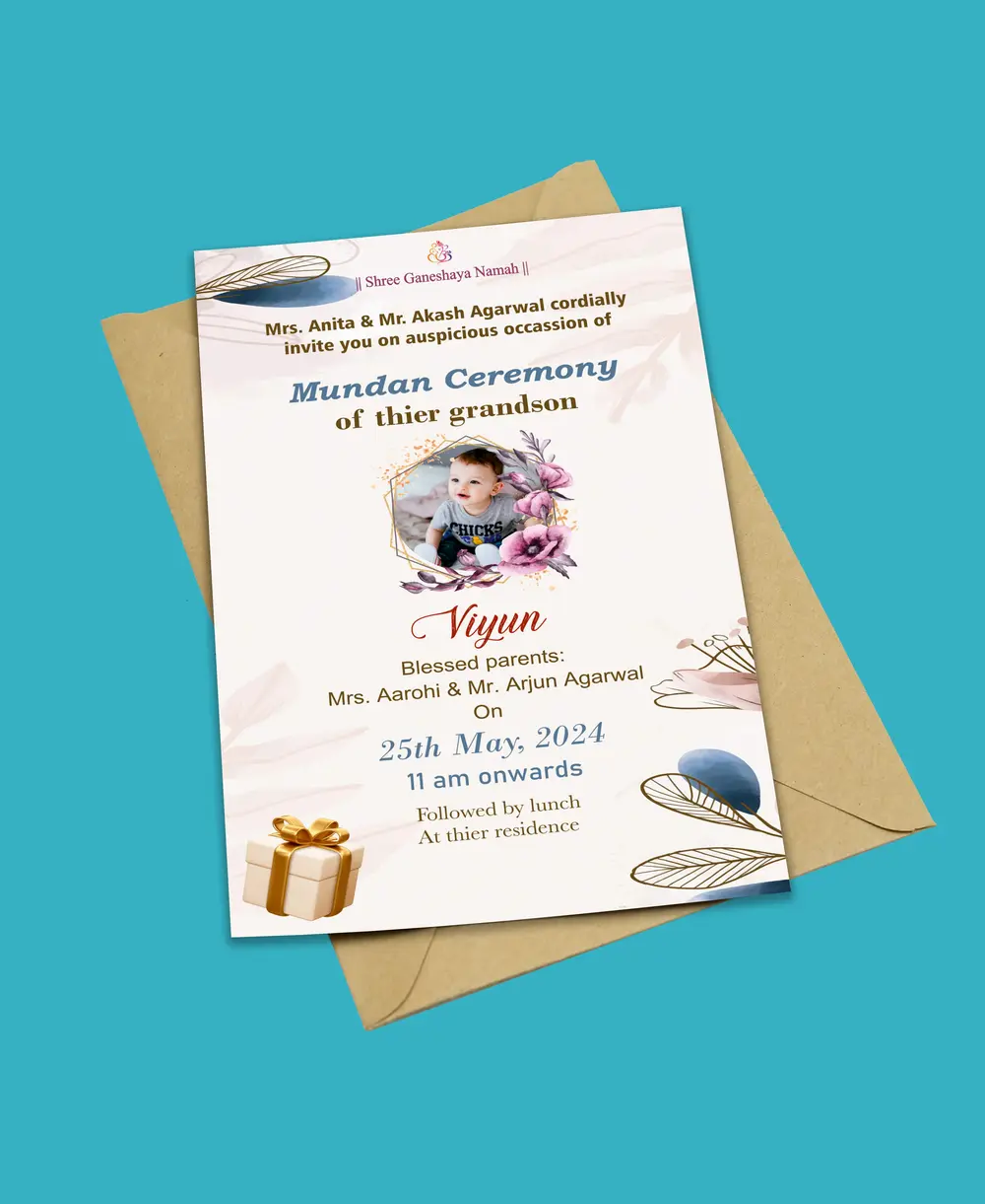 Mundan Invitation Card CDR & PSD File Download-min