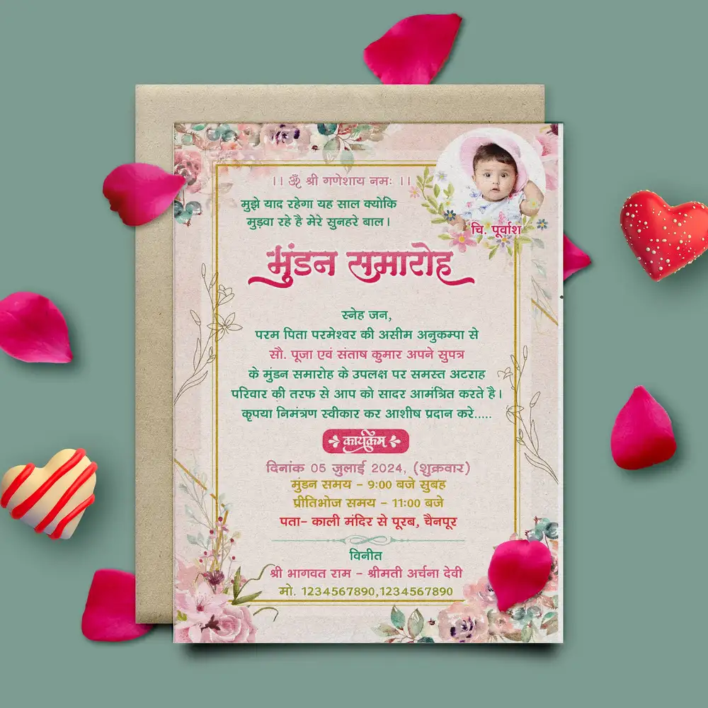 Mundan Invitation card cdr and PSd File download 110724-min