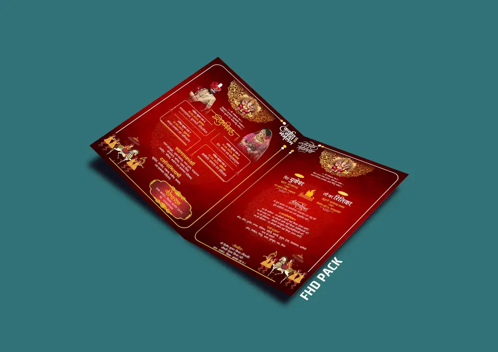 Indian Wedding Invitation Card Template Design CDR & PSD File Download 071224-min